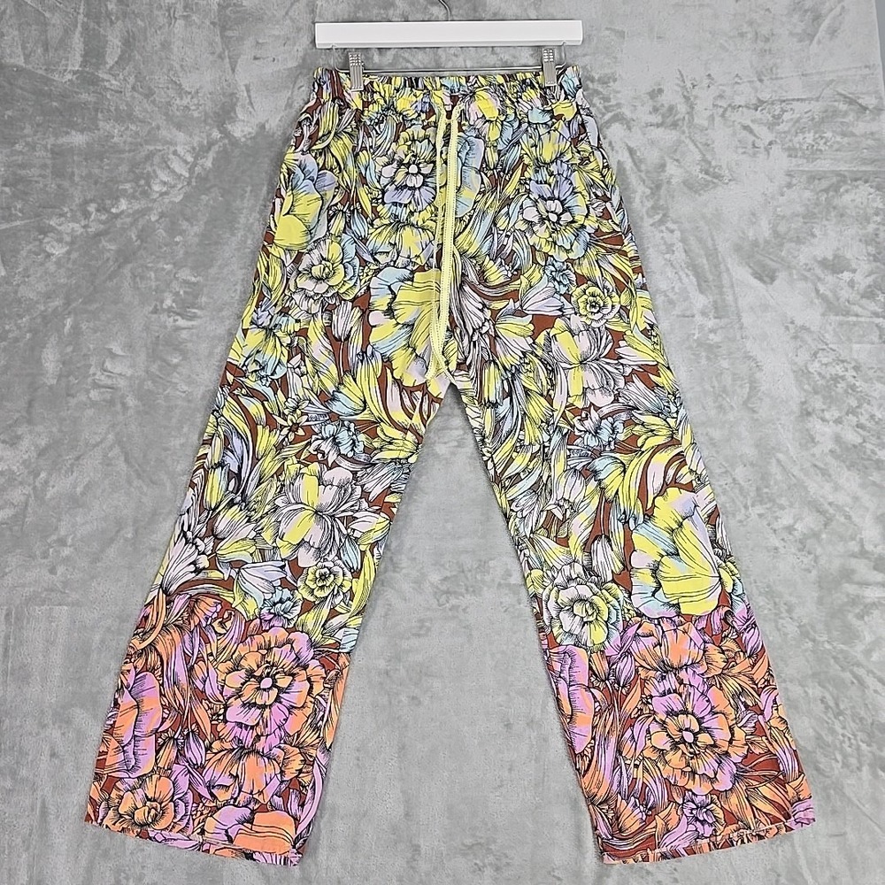 Anthropologie Womens Pajama Pants XS Alexandra Farmer Secret Garden Floral